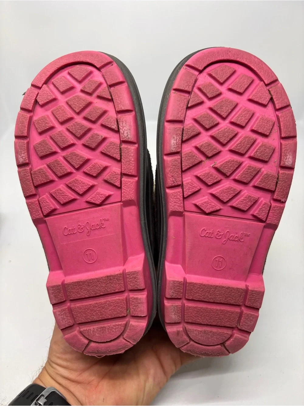 Cat & Jack Girls Winter Snow Boots Size 11 Black Pink Thermolite